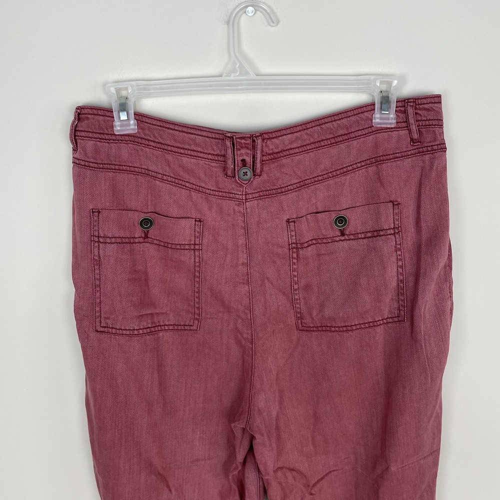 Anthropologie Pleated Front Skinny Pants Pink Slim Trousers Size 32 Petite - Picture 7 of 8